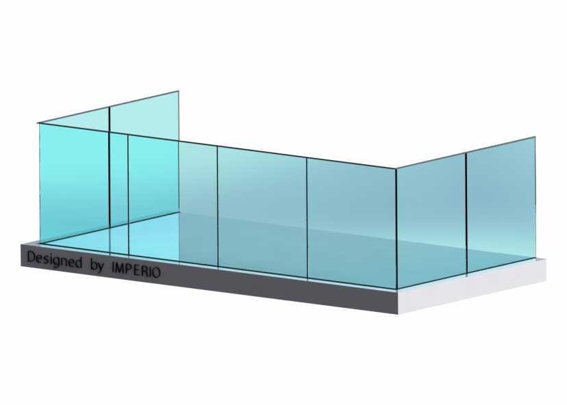 Imperio L Series Frameless Glass Railing